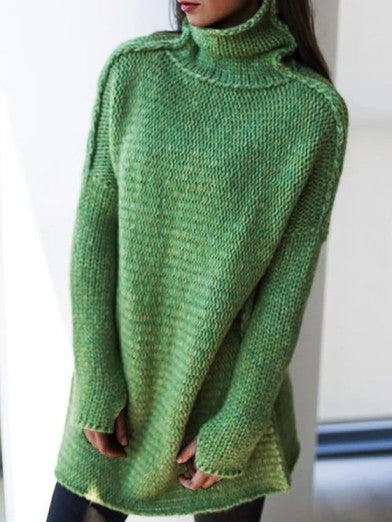 Womens Oversized Turtleneck Sweater Comfortable Acrylic 4