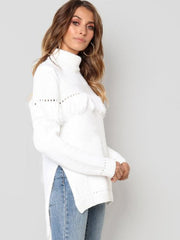 Fringed Turtleneck Sweater - Chic and Comfortable Elegance 2