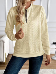 Womens Quilted Zip-Up Sweater, Chic and Comfortable 3