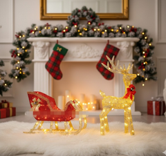 FestivePaws – Lighted Dog Sled Decoration with LED Christmas Lights