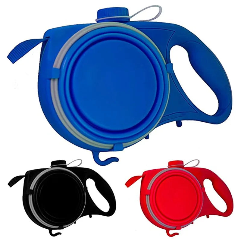 4-in-1 multifunctional dog leash with water bottle and bowl 2