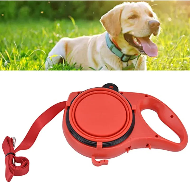 4-in-1 multifunctional dog leash with water bottle and bowl 4