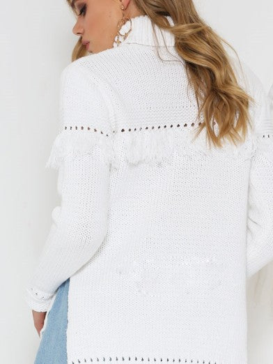 Fringed Turtleneck Sweater - Chic and Comfortable Elegance 3