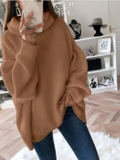 Women's Turtleneck Cable Sweater – Warm, Stylish Polyester Winter Knit – Sizes S-3XL 1