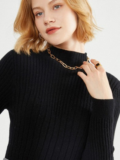 Womens Black Turtleneck Sweater Soft Viscose for Elegant Comfort 6