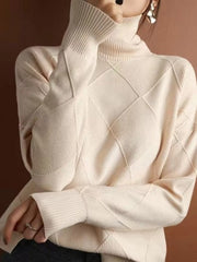 Womens Oversized Cashmere Sweater with 3D Diamond Pattern for Warmth and Style 1