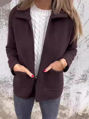 Womens Solid Wool Jacket - Elegance and Comfort for Fall and Winter 4