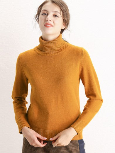 Womens Black Turtleneck Sweater – Cozy Basic Knit, Soft Wool and Viscose Blend, Perfect for Layering in Fall and Winter 1