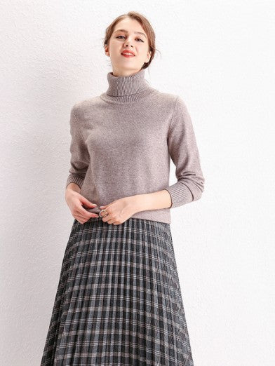 Womens Black Turtleneck Sweater – Cozy Basic Knit, Soft Wool and Viscose Blend, Perfect for Layering in Fall and Winter 2