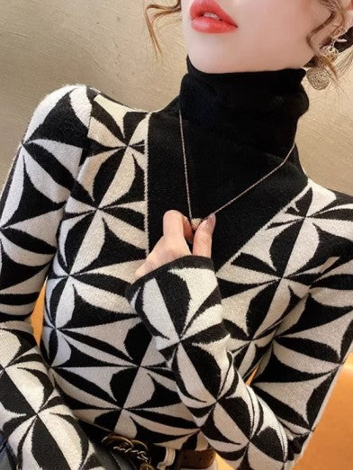 Womens Turtleneck Tunic Top - Elegant Ruffled Sleeve Design, Soft Stretchy Fabric, Available in Black, Khaki, Navy, Sizes S-XL 2