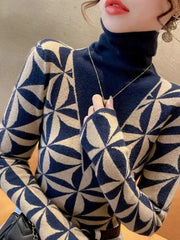 Womens Turtleneck Tunic Top - Elegant Ruffled Sleeve Design, Soft Stretchy Fabric, Available in Black, Khaki, Navy, Sizes S-XL 3