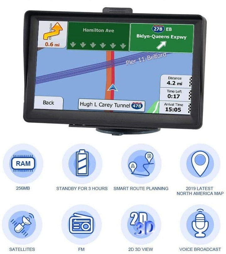 7 Sat Nav for Car and Truck with Real-Time Traffic Updates, Pre-Loaded Maps, Voice Guidance, and Lane Advice 2