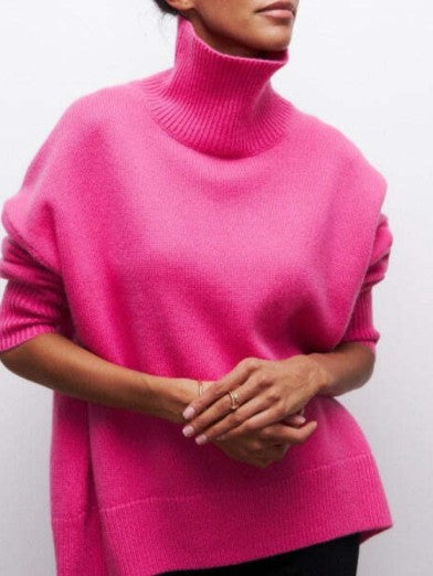 Womens Black Turtleneck Sweater Elegant Warm Comfortable 10