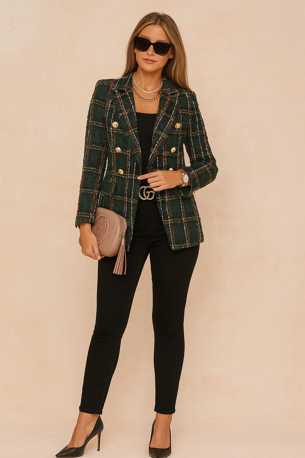 Abbey | Elegant Womens Checked Jacket 1