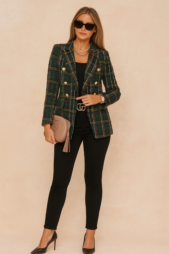 Abbey | Elegant Womens Checked Jacket 1