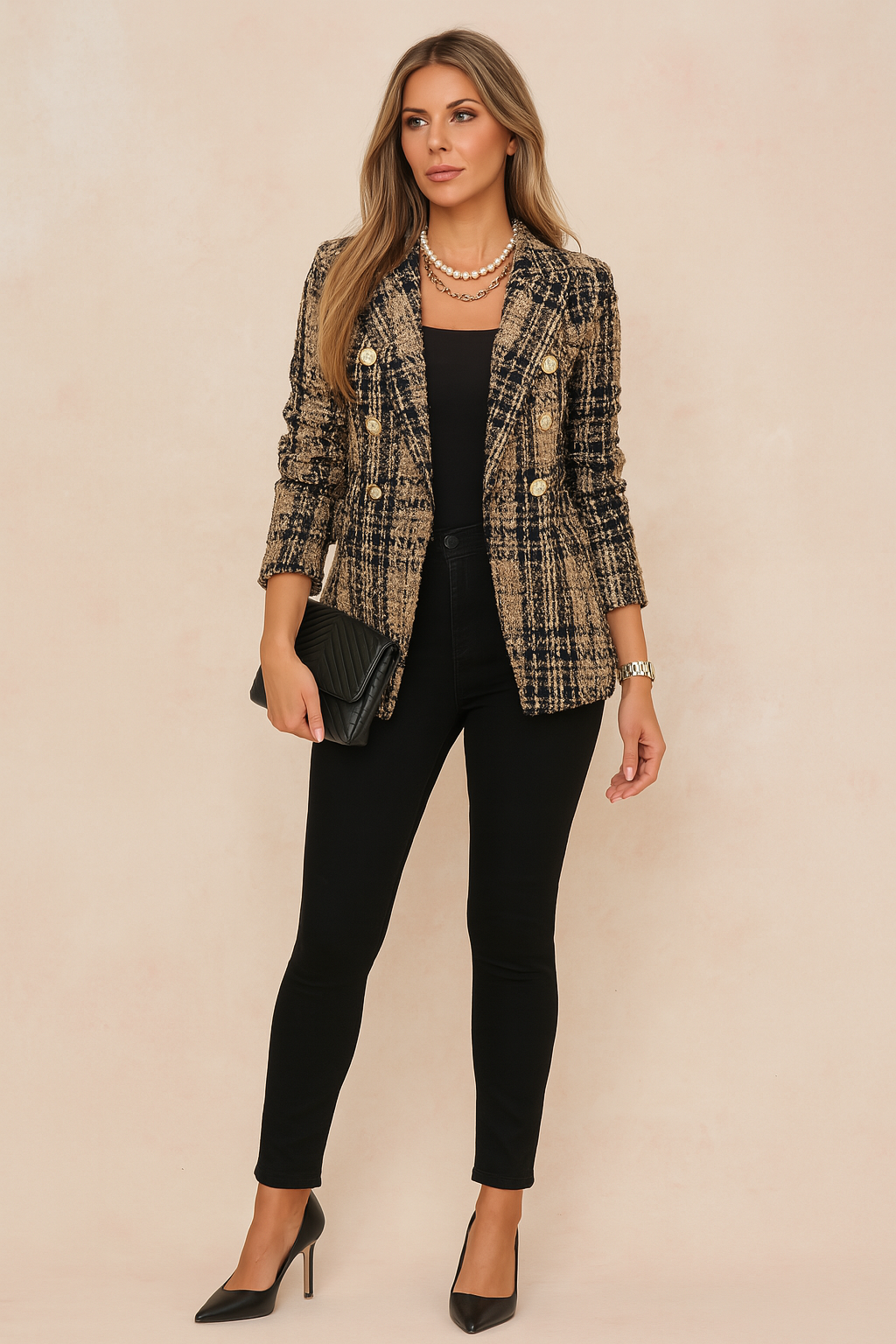 Abbey | Elegant Womens Checked Jacket 4