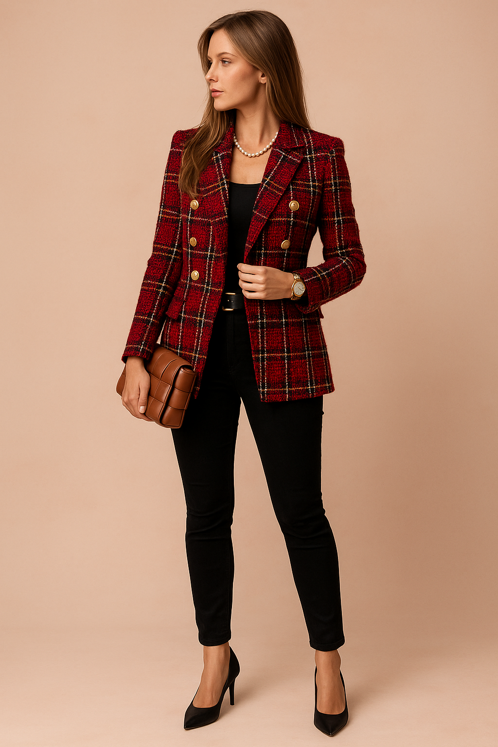 Abbey | Elegant Womens Checked Jacket 5