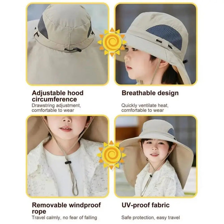 Adjustable Kids Solar Fan Hat 3