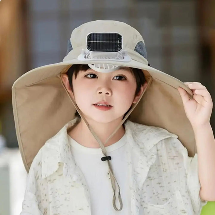 Adjustable Kids Solar Fan Hat 5