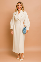 Adriyana | Long elegant coat with a wide collar 0