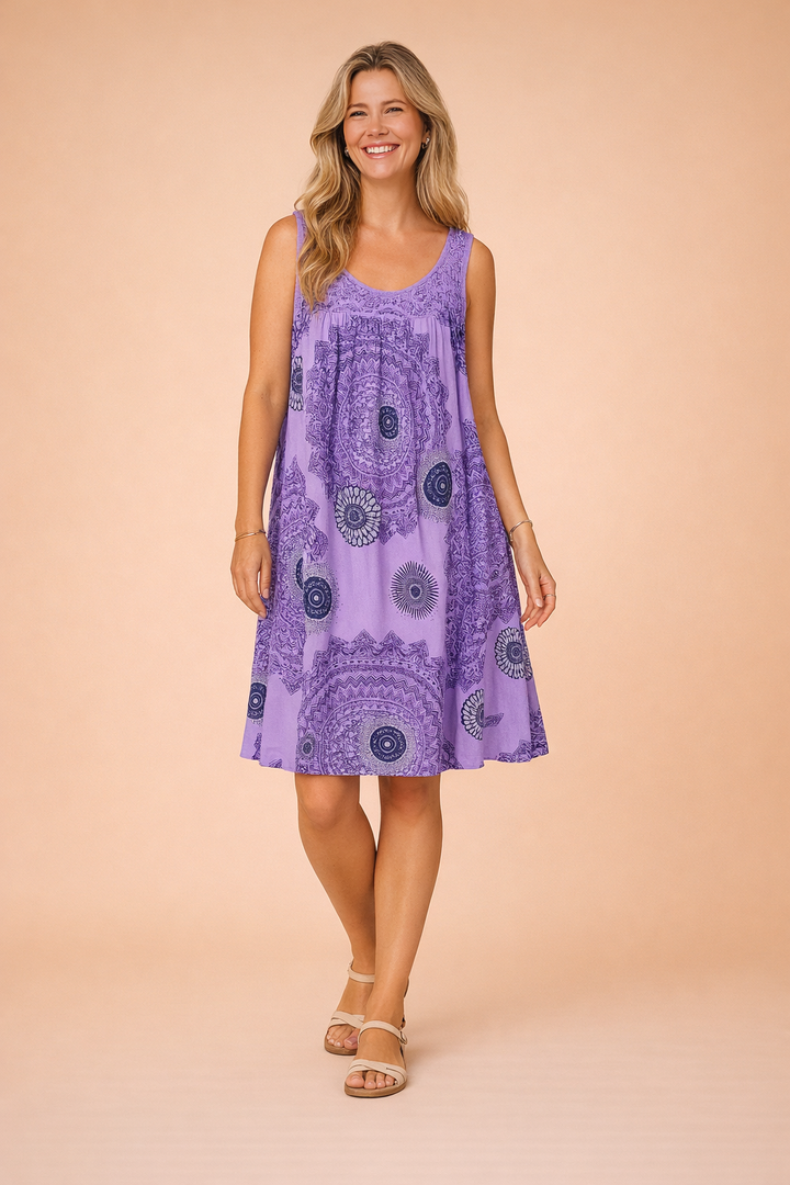 Katarzyna | Airy Dress with Openwork Top