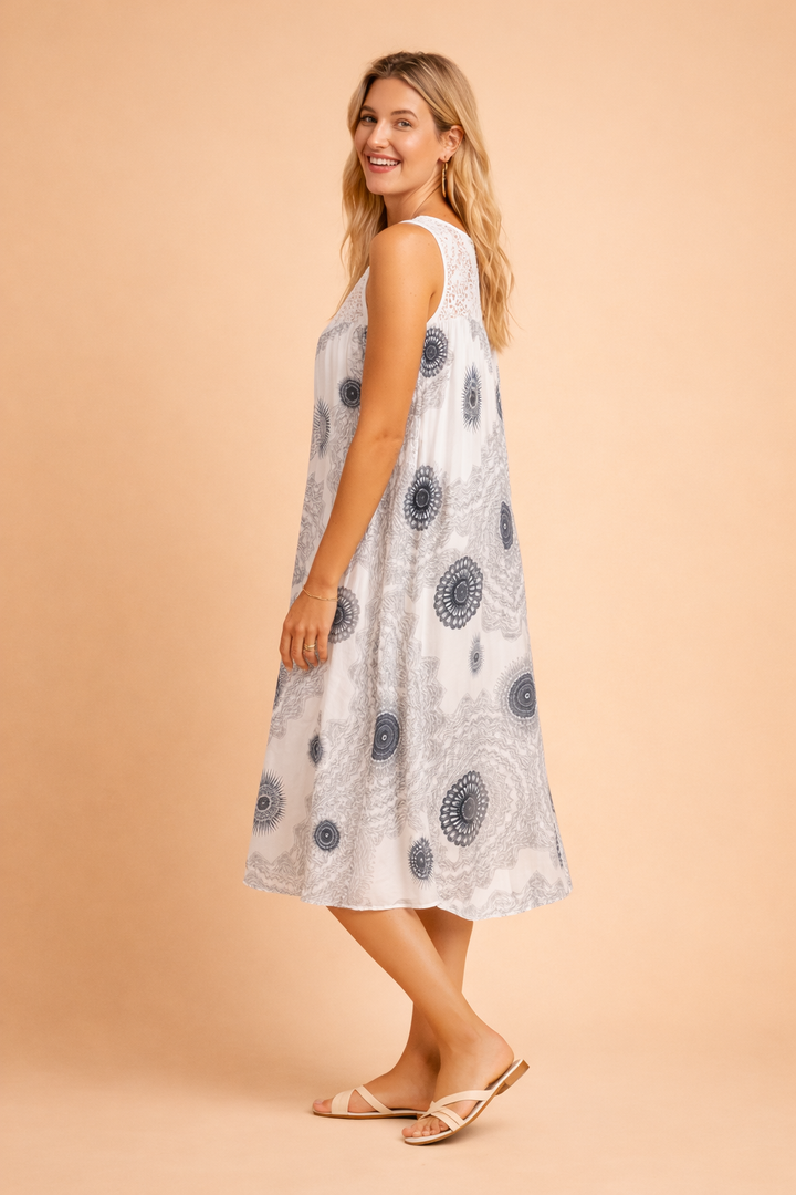 Katarzyna | Airy Dress with Openwork Top