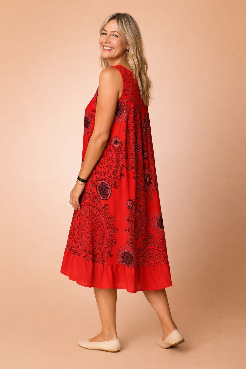Katarzyna | Airy Dress with Openwork Top
