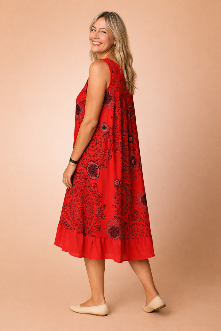 Katarzyna | Airy Dress with Openwork Top