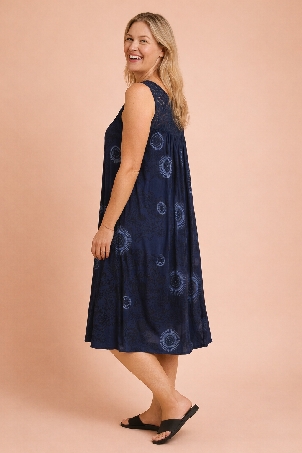Katarzyna | Airy Dress with Openwork Top