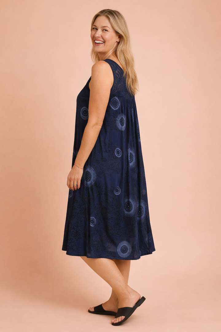 Katarzyna | Airy Dress with Openwork Top