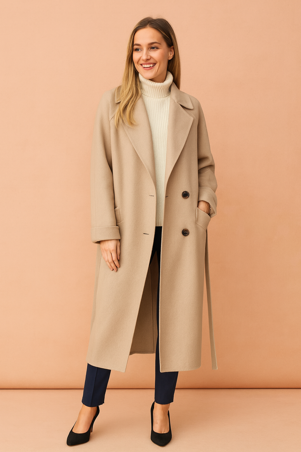 Alicja | Elegant coat with a classic collar 0