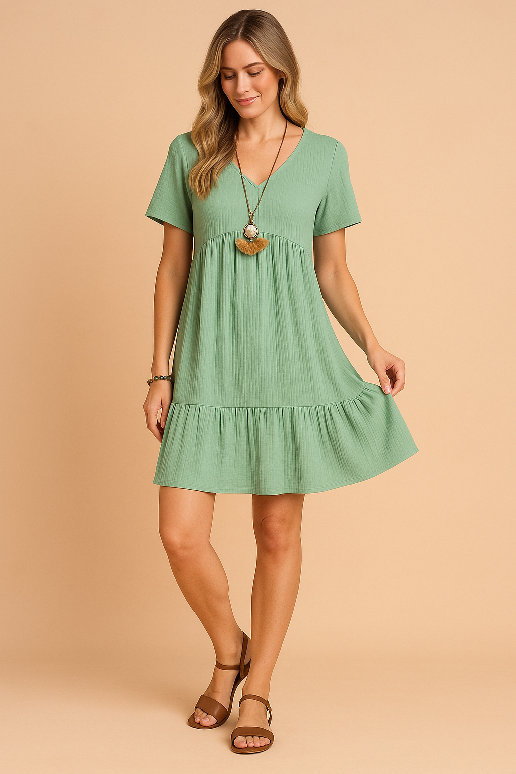 Alira | Casual V-Neck Mini Dress 0