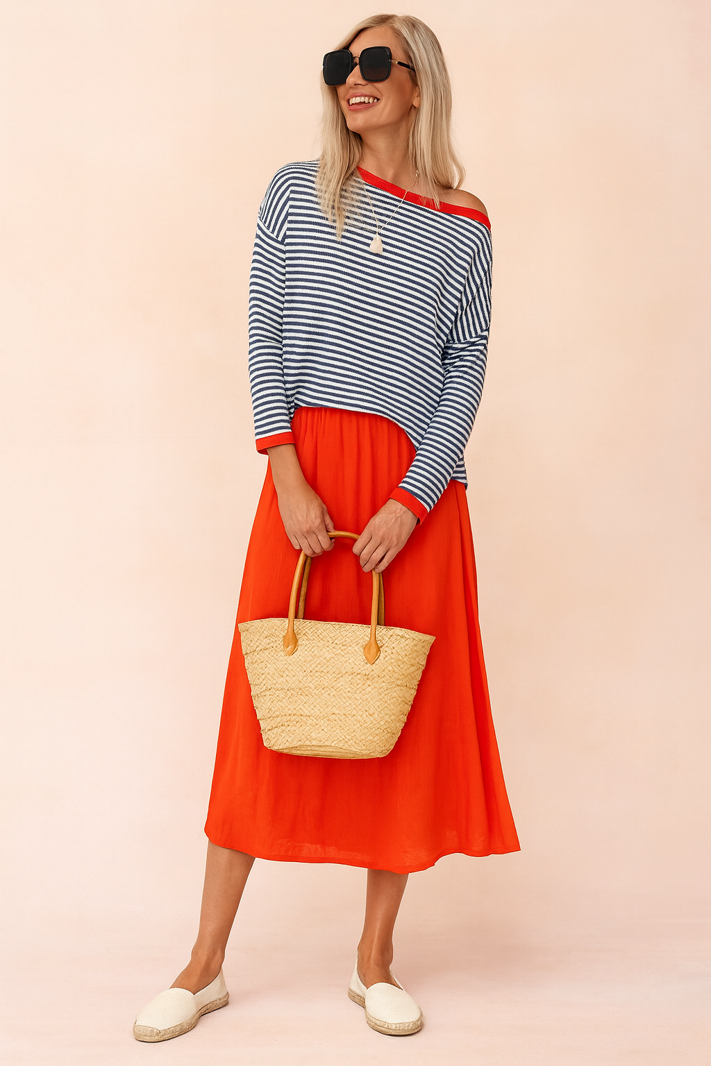 Amelia | Striped sweater with contrasting trim 0