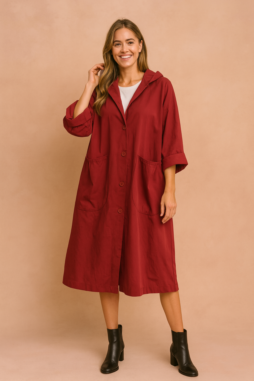 Anna| Oversized coat with hood 4