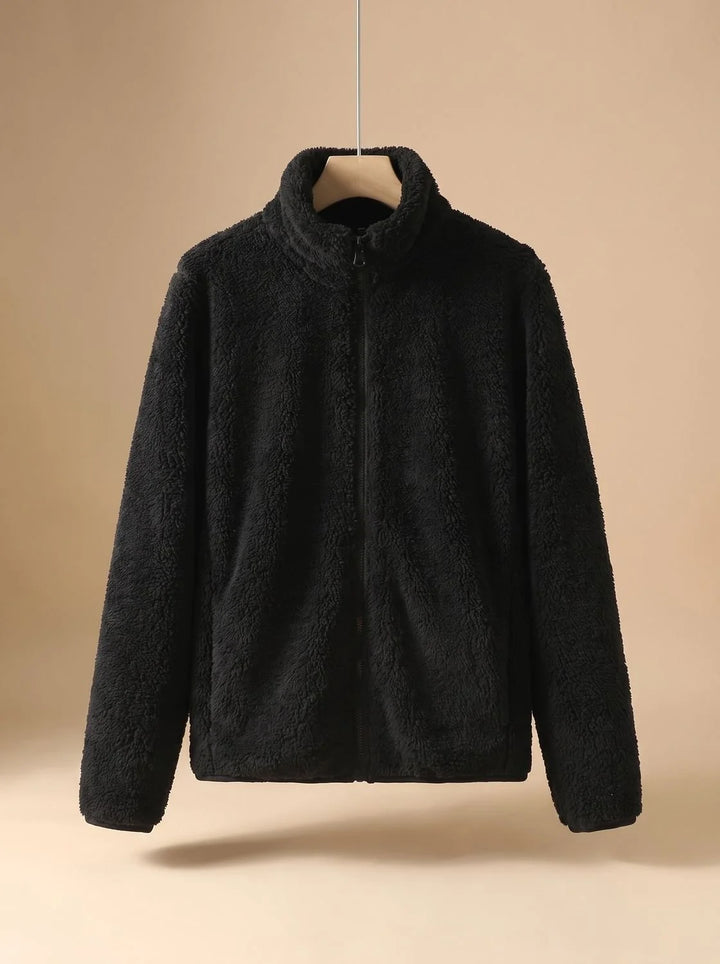 Annika | Damen Oversized Fleece-Jacke mit Stehkragen und Reißverschluss 0