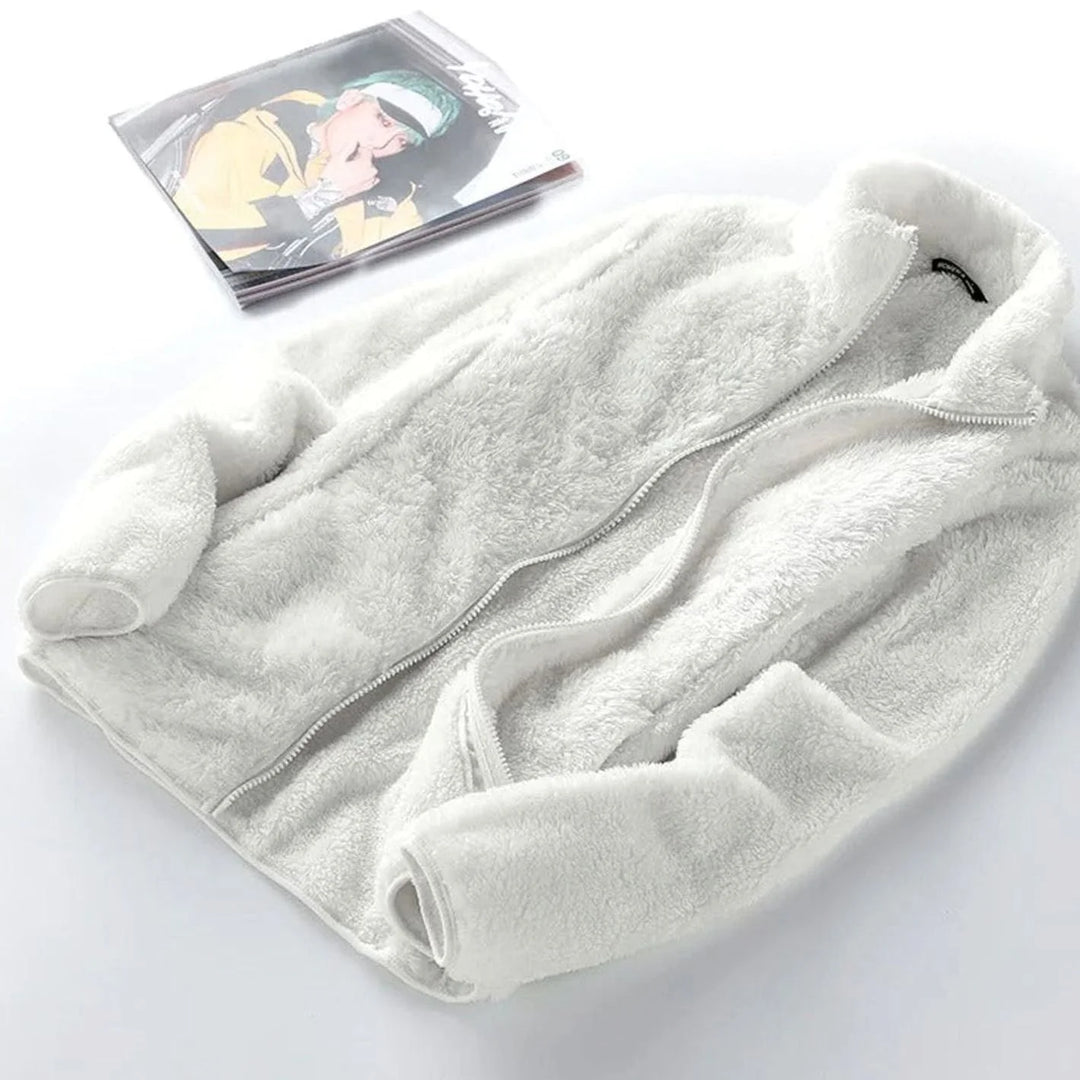 Annika | Damen Oversized Fleece-Jacke mit Stehkragen und Reißverschluss 5
