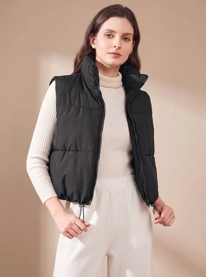 Annika | Damen Ultraleichter Stehkragen Bodywarmer Kurze Steppweste 2