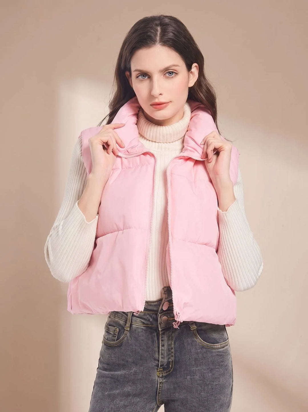 Annika | Damen Ultraleichter Stehkragen Bodywarmer Kurze Steppweste 5
