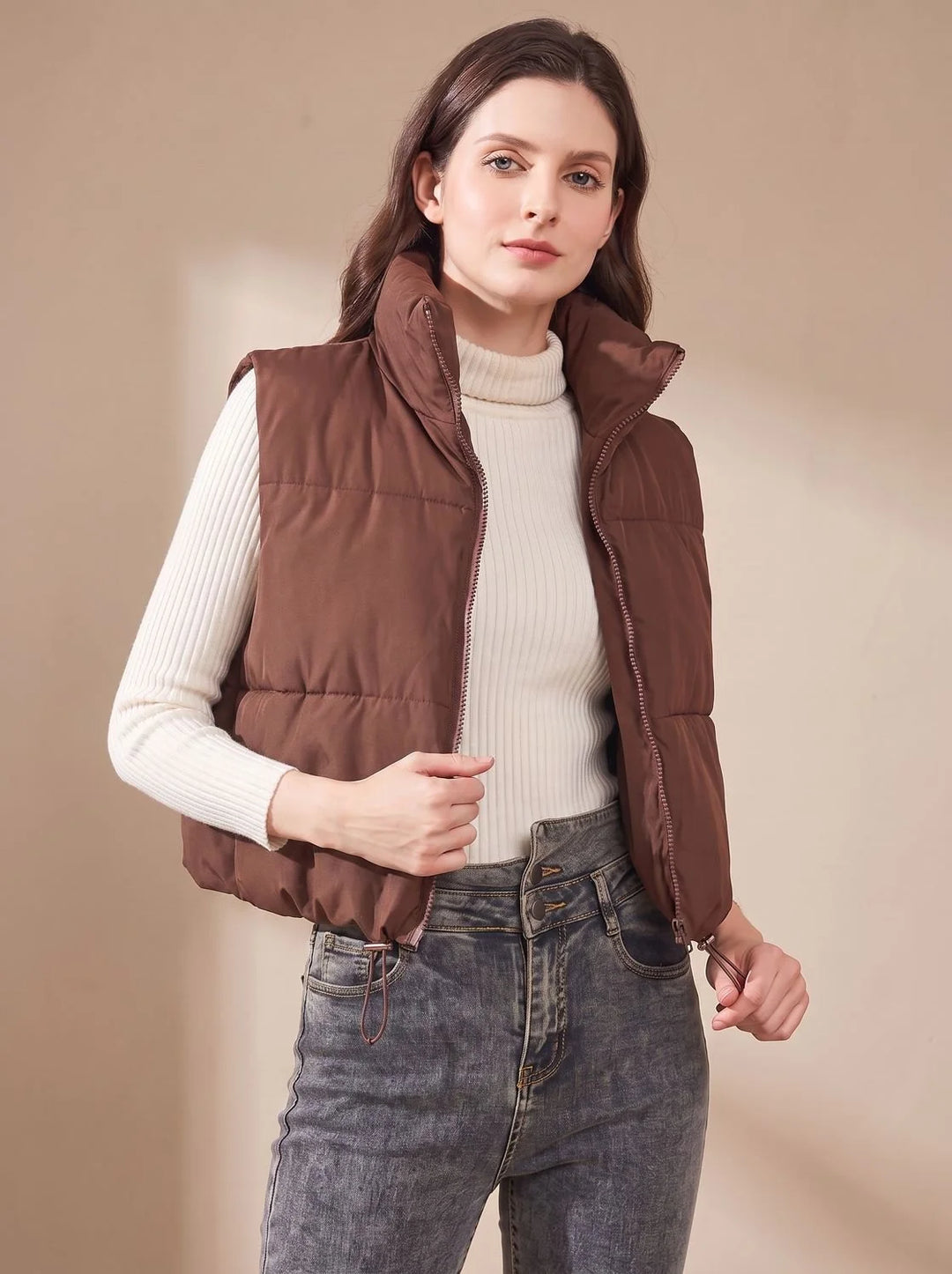 Annika | Damen Ultraleichter Stehkragen Bodywarmer Kurze Steppweste 6