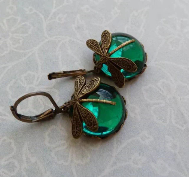 Antique Crystal Dragonfly Earrings – Elegant Jewelry 6
