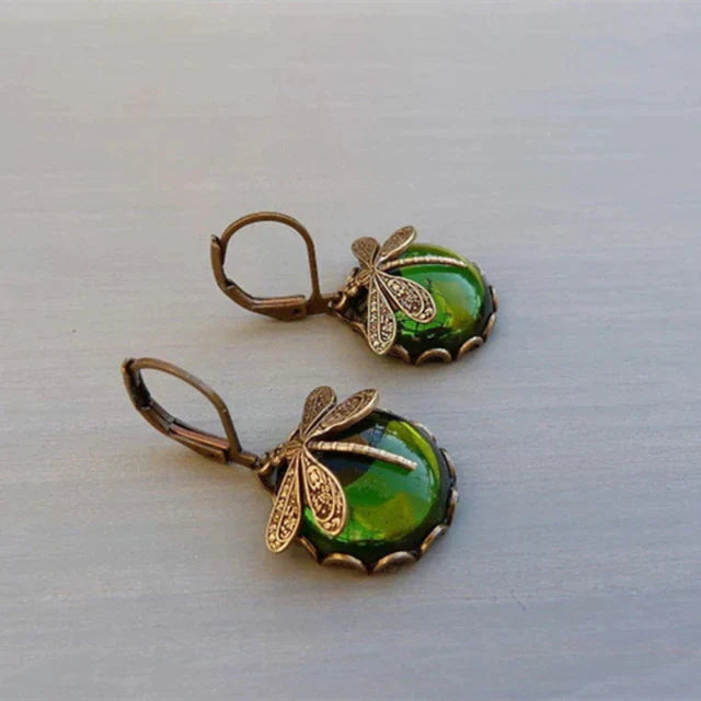 Antique Crystal Dragonfly Earrings – Elegant Jewelry 7