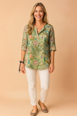 Aria | Lightweight blouse with a cutout neckline 1
