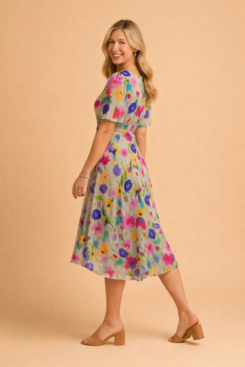 Barbara | Asymmetrical Floral Print Dress