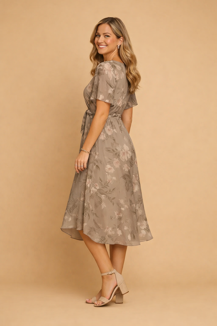 Barbara | Asymmetrical Floral Print Dress