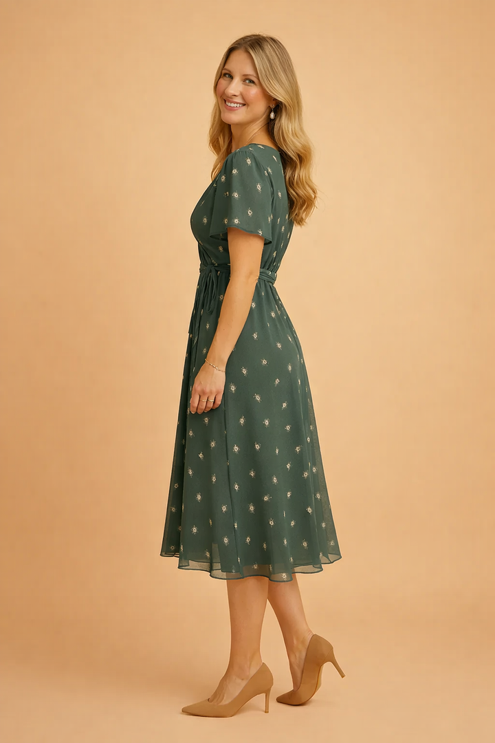 Barbara | Asymmetrical Floral Print Dress