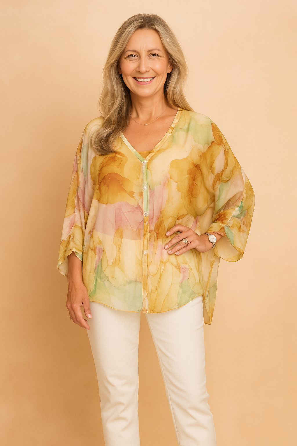 Aurora | Airy blouse with an artistic pattern 2