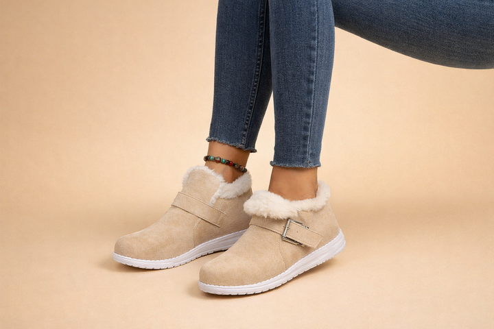 Bottines courtes en fausse fourrure pour femmes – Confort douillet et élégant
