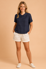 Bella | Cropped top with collar 2