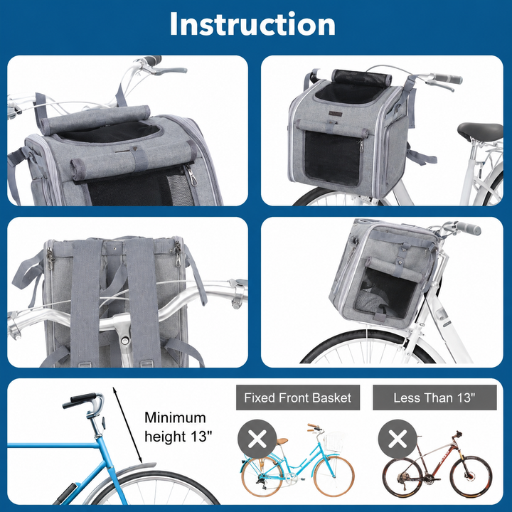 Panier de vélo extensible pour animaux