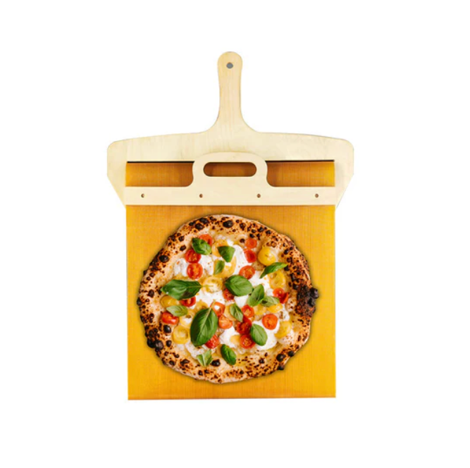 BirchCraft | Wooden Pizza Serving Board with Smooth Sliding Tray Mechanism 2
